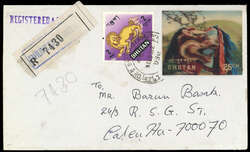 1968/76, 25 Ch Zeremonienmaske mit 2 Nu Löwe, K2 "PHUNT SHOLING REG ...