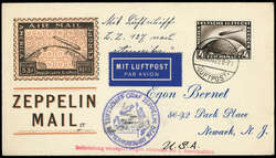 982520: Zeppelin, Zeppelinpost LZ 127, Nordamerikafahrten