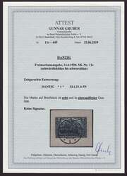 1920, Freimarken mit Aufdruck, 2 M. schwärzlichblau bis schwarzblau ...