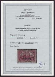 1920, Freimarken mit Aufdruck, 2,50 M. rosakarmin bis bräunlichlila, ...