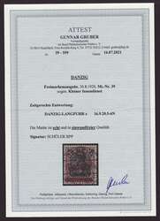 1920, Freimarken mit schrägem Aufdruck (sog. "Kleiner Innendienst"), ...