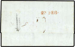 "MARIANOPEL 22 ... 1847", L2 rs. auf Brief nach Nizza mit rotem "T.A ...