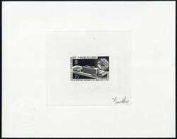 1970, 25 Fr. UPU als epreuve d`artiste-Block in schwarzer Farbe mit ...