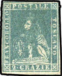 1857/59, 2 Cr. Löwe, vollrandiges ungebrauchtes Prachtstück in ...