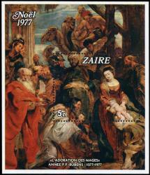 1977, 5 Z. Rubens Blockausgabe Weihnachten postfrisch (ME 140.-) ...