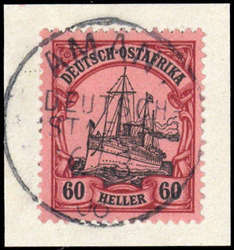 1905, 60 H. Kaiseryacht ohne Wasserzeichen auf Briefstückchen (ME ...
