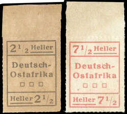 1916, 2 1/2 und 7 1/2 Heller Aushilfsmarken wie verausgabt ohne ...