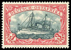1905, 3 Rupien Kaiseryacht mit WZ sauber postfrisch in der Type "B", ...