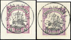 1905, 45 H. Kaiseryacht ohne Wasserzeichen auf Briefstückchen in ...