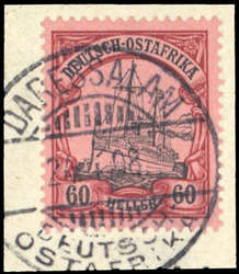 1905, 60 H. Kaiseryacht ohne Wasserzeichen auf Briefstückchen (ME ...