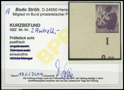 1945, 6 Pfg. Berliner Bär postfrisch aus der Bogenecke l.u. ...