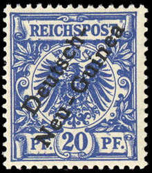 1897, 20 Pfg. Krone/Adler postfrisch mit dem Plattenfehler "dünnes ...
