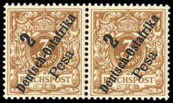 1896, 2 P. Deutsches Reich Krone/Adler mit Aufdruck im tadellos ...