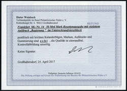 1923, 50 Mrd. Inflationsmarke postfrisch aus der Bogenecke l.u. mit ...