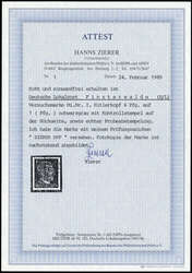 1945, 6 auf 1 Pfg. Adolf Hitler mit rotem Überdruck gestempelt, ...