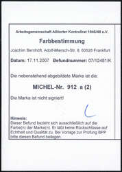 1946, 2 Pfg. Ziffer gestempelt in der Farbe "a" als dgz. Platten- ...