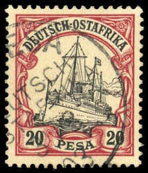 1901, 20 P. Kaiseryacht ohne Wasserzeichen gestempelt mit dem ...