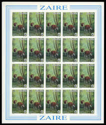 1984, 4 Werte WWF "Okapi" als kompletter postfrischer original ...