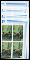 1984, 4 Werte WWF "Okapi" als kompletter ungezähnter postfrischer ...