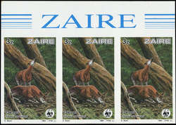 1984, 4 Werte WWF "Okapi" als kompletter ungezähnter postfrischer ...