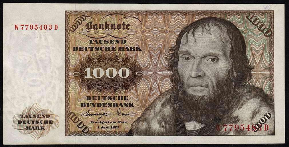 Bundesrepublik Deutschland 1977, 1000 DM Gemäldeserie "Bildnis Dr. ...